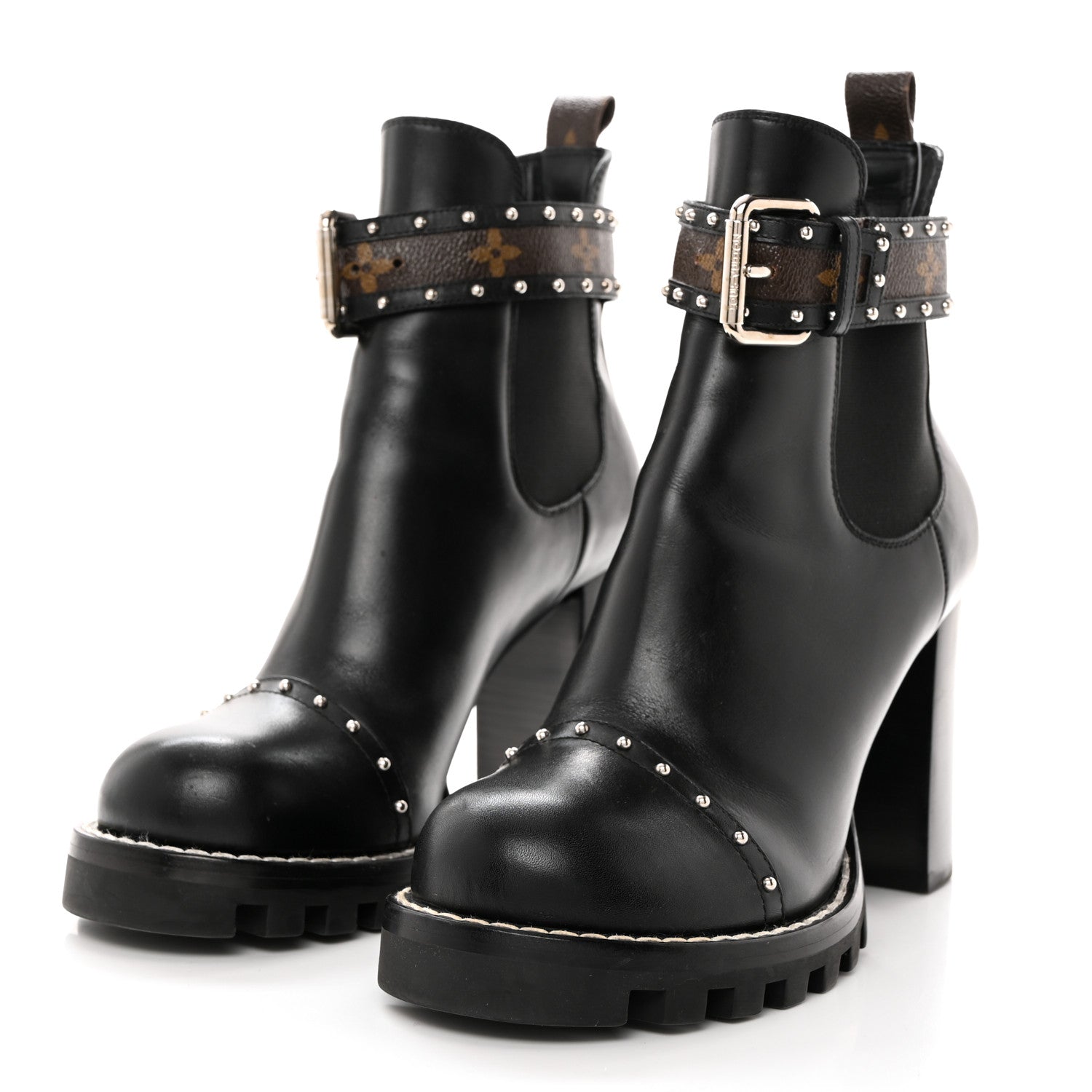 Louis Vuitton Calfskin Monogram Star Trail Chelsea Ankle Boots 40 Black 3 of 9