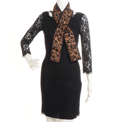 Louis Vuitton Silk Leopard Bandeau Scarf Marron 2 of 3