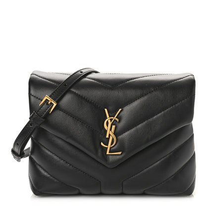 Saint Laurent Calfskin Y Quilted Monogram Toy Loulou Crossbody Bag Black 1 of 8