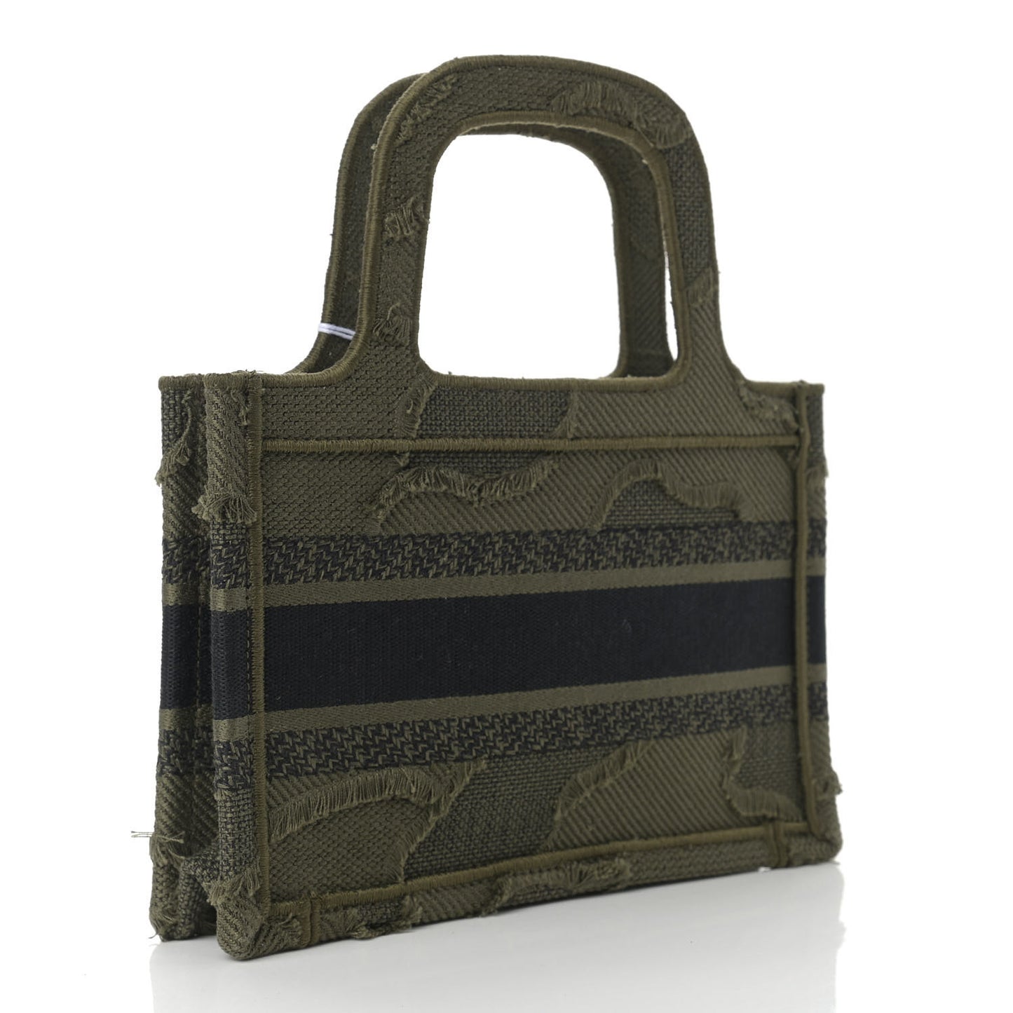 Canvas Embroidered Camouflage Mini Book Tote Green