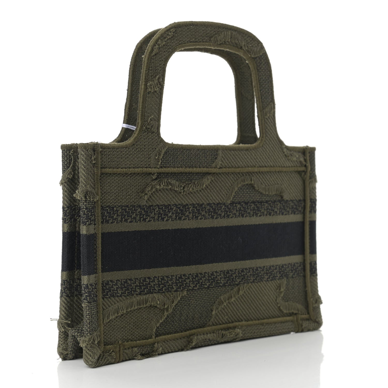 Christian Dior Canvas Embroidered Camouflage Mini Book Tote Green 3 of 9