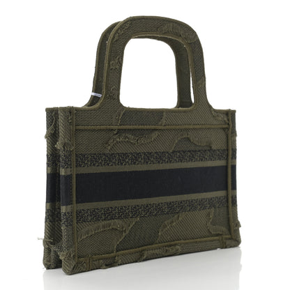 Christian Dior Canvas Embroidered Camouflage Mini Book Tote Green 3 of 9