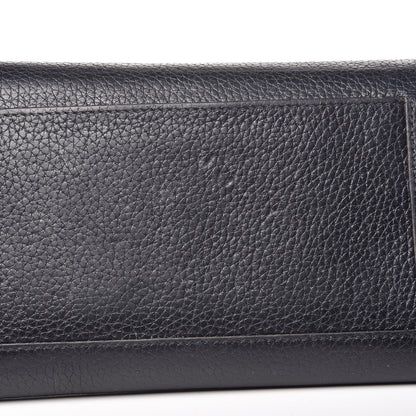 Celine Drummed Calfskin Large Multifunction Flap Wallet Black 13 of 13