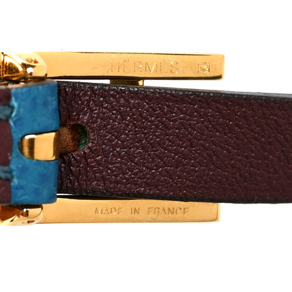 Hermes Epsom Swift Behapi Double Tour Bracelet S Bleu Izmir Rouge H 4 of 4