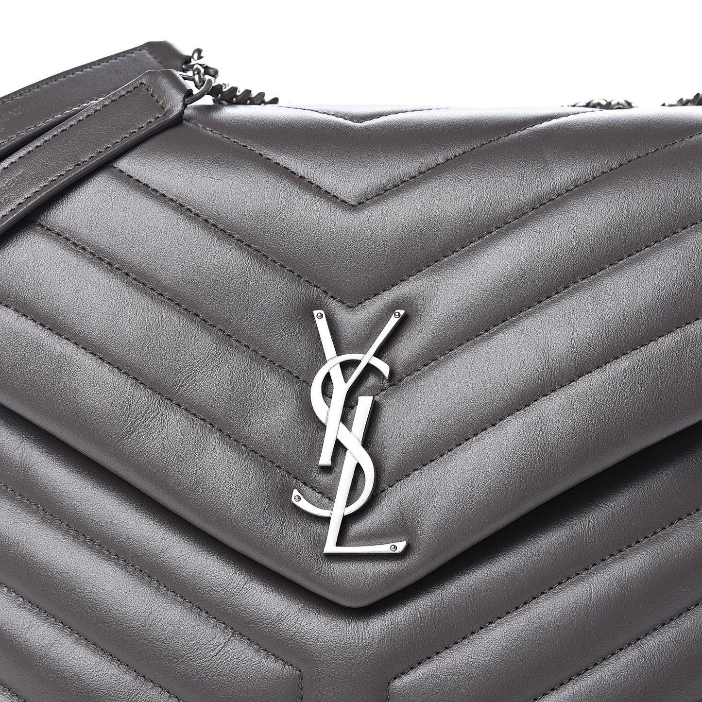 Calfskin Y Quilted Monogram Medium Loulou Chain Satchel Earth