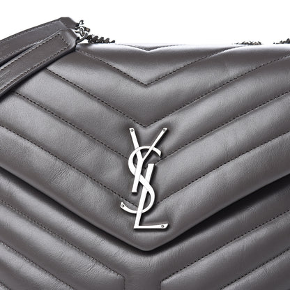 Saint Laurent Calfskin Y Quilted Monogram Medium Loulou Chain Satchel Earth 9 of 11