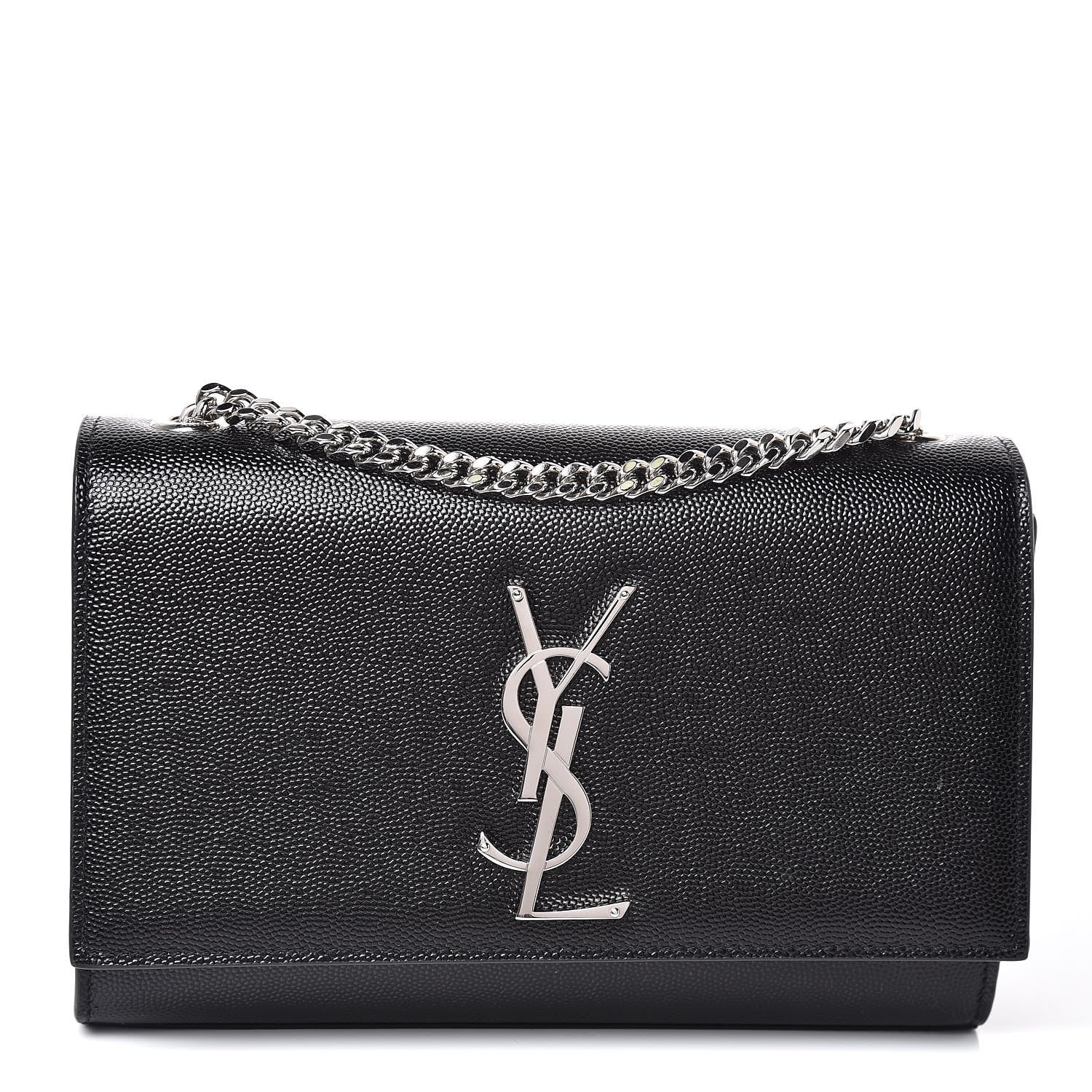 Saint Laurent Grain De Poudre Small Monogram Kate Satchel Black 1 of 6