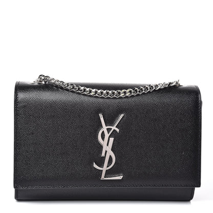Saint Laurent Grain De Poudre Small Monogram Kate Satchel Black 1 of 6