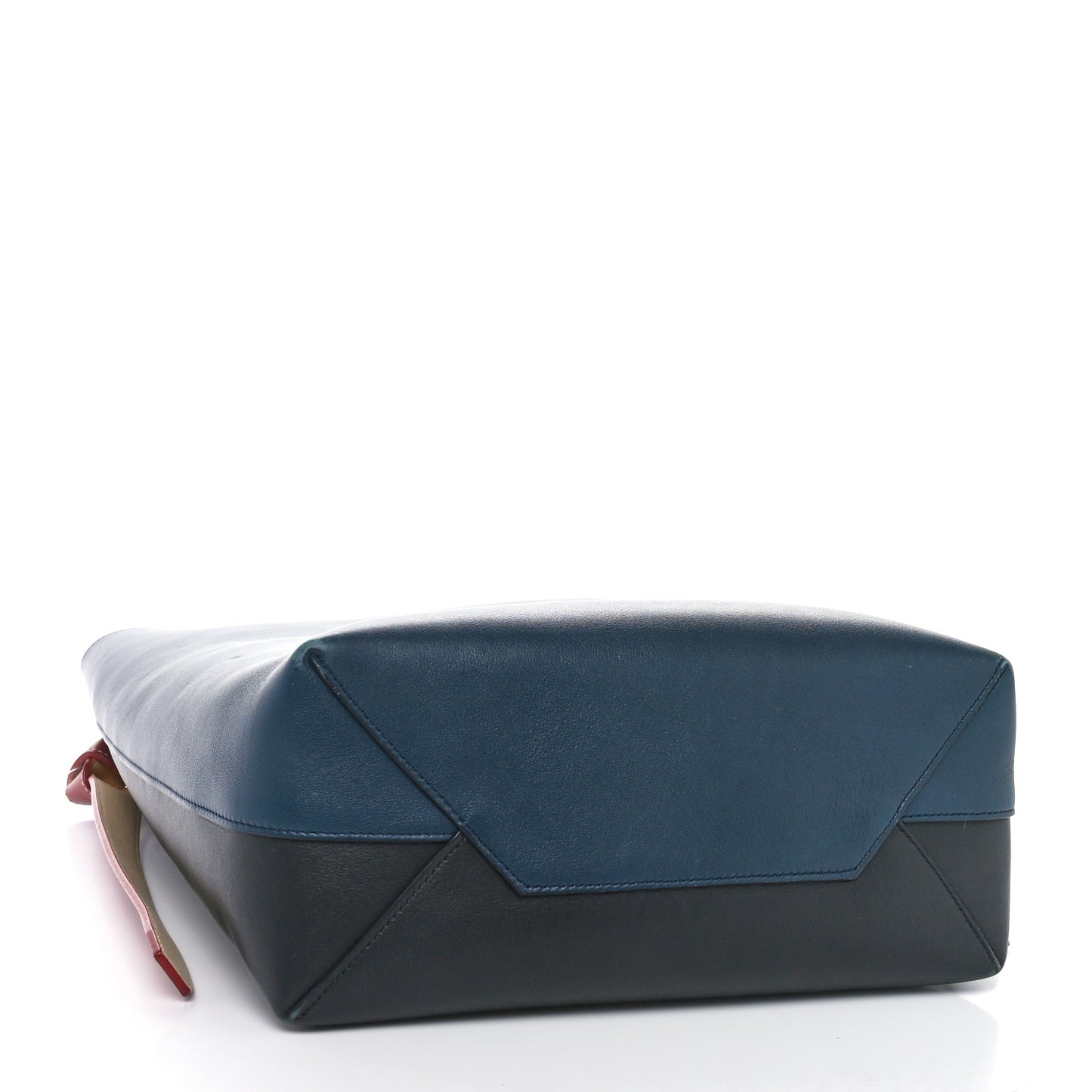 Shiny Smooth Calfskin Small Twisted Cabas Navy Black