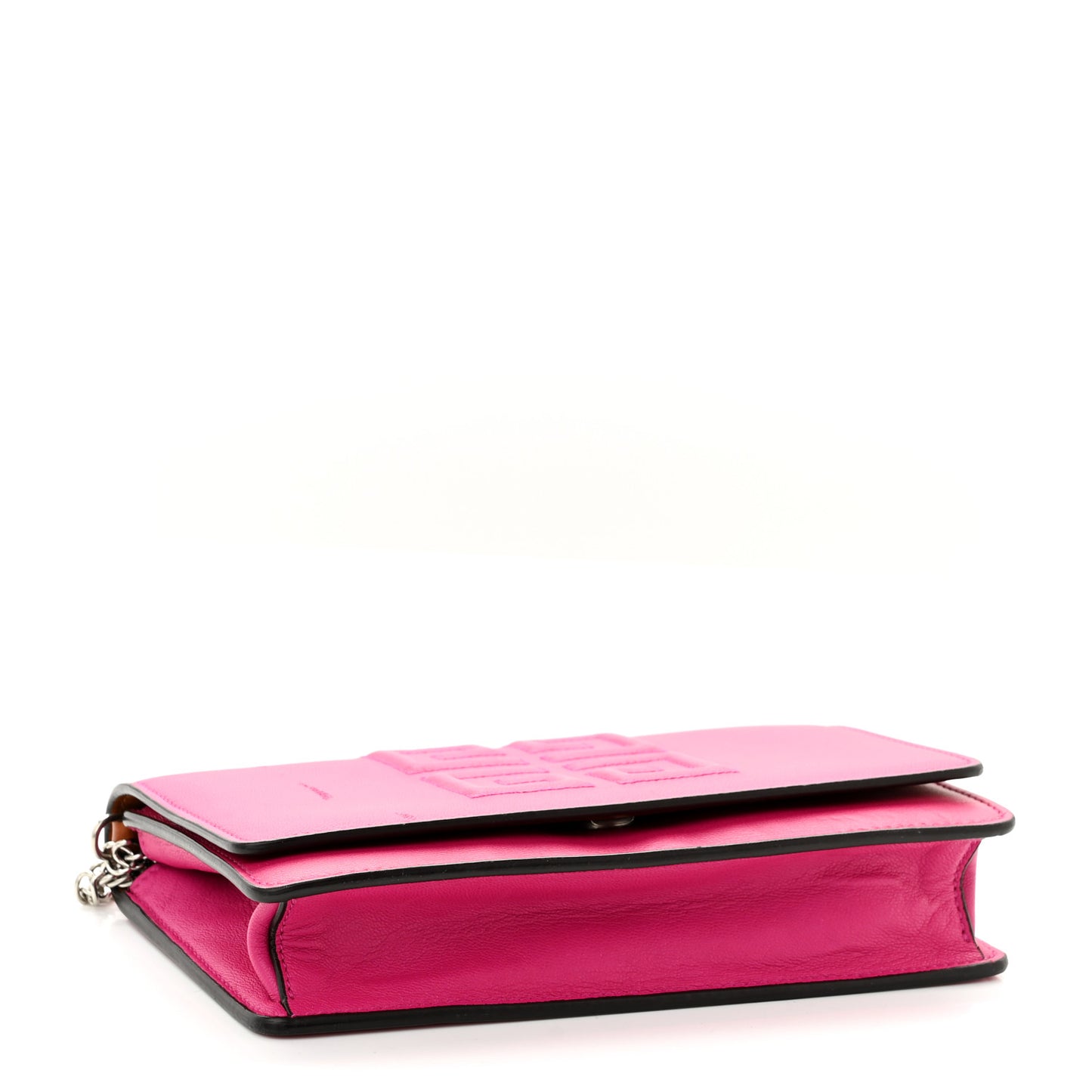 Lambskin Emblem Chain Wallet Cyclamen