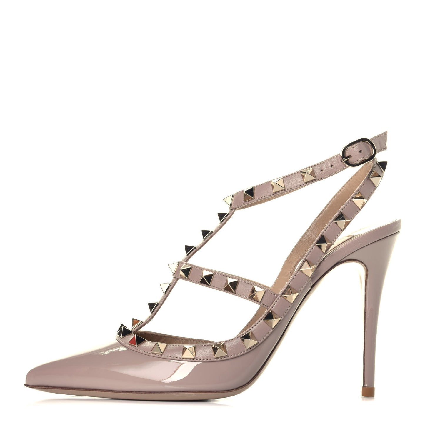 Patent Rockstud Ankle Strap Pumps 37.5 Poudre