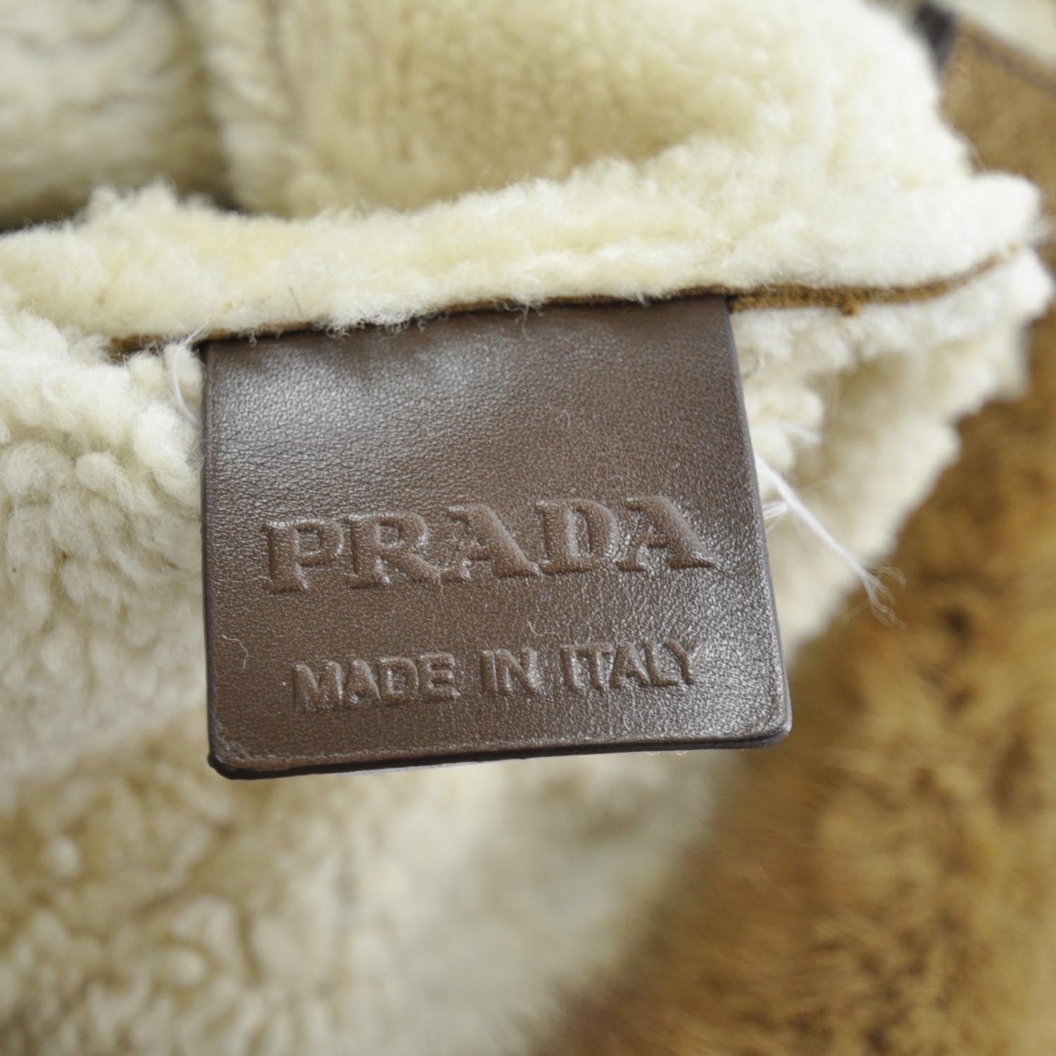 Prada Suede Shearling Mink Fur Crocodile Shoulder Bag 9 of 10