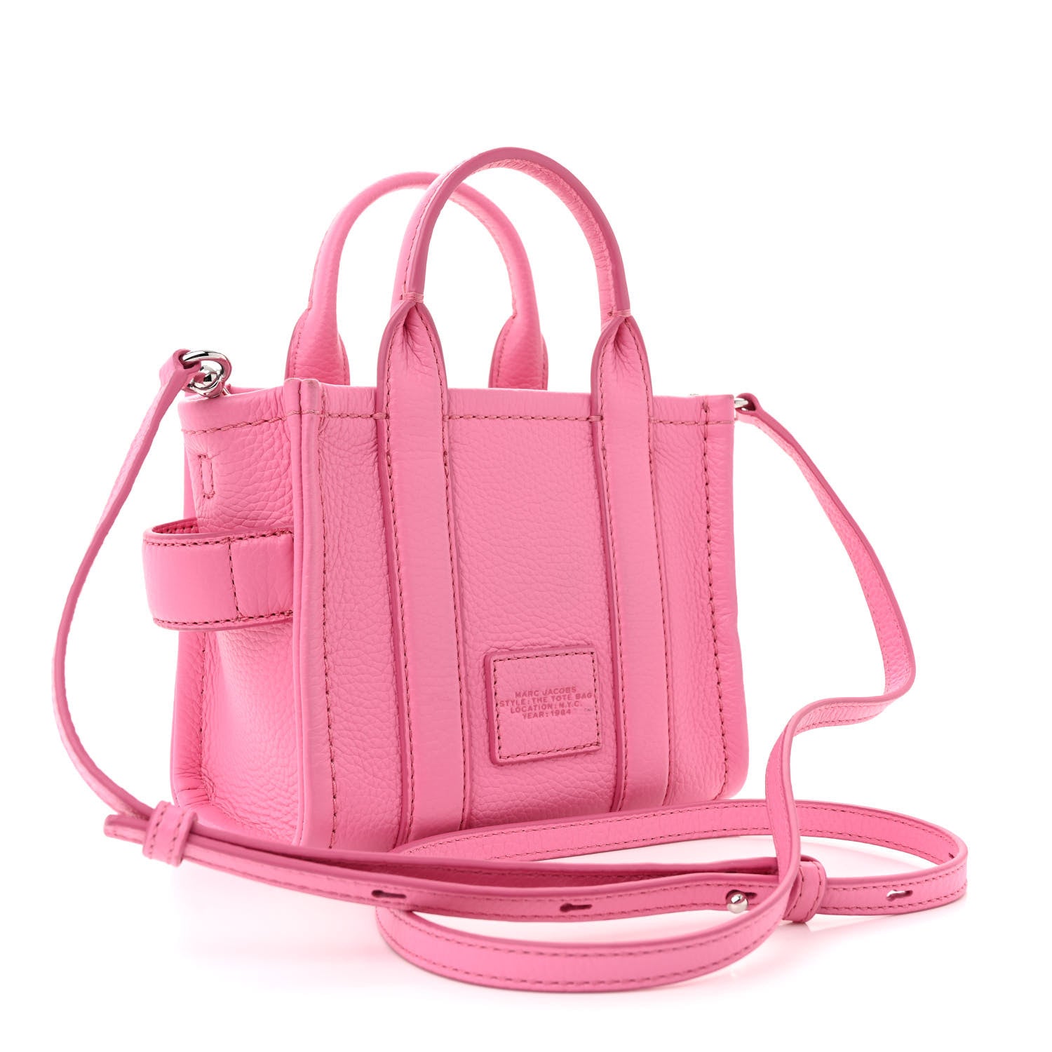 Marc Jacobs Grained Calfskin Mini The Tote Bag Candy Pink 3 of 12
