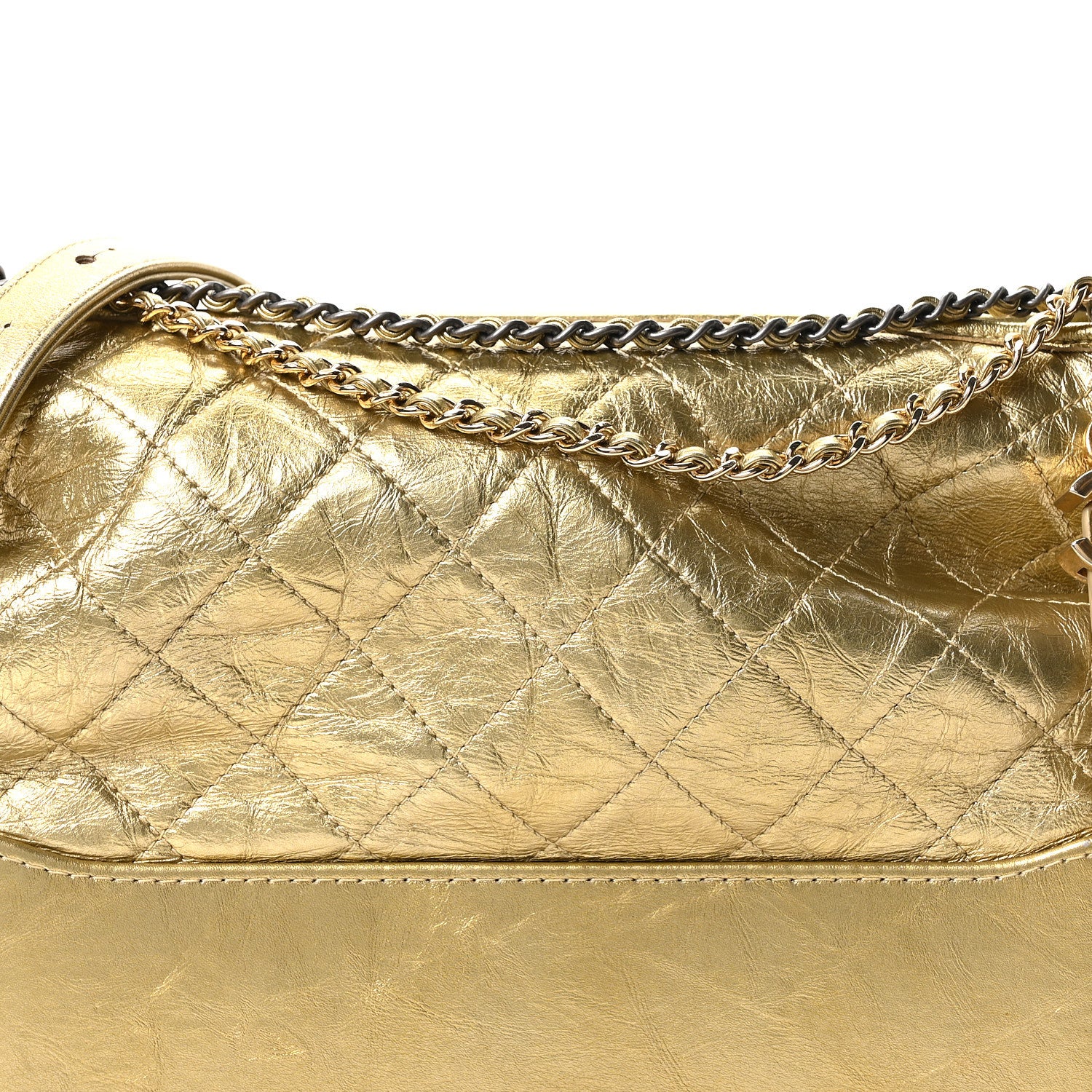 Chanel Metallic Aged Calfskin Quilted Medium Gabrielle Gold 8 of 10