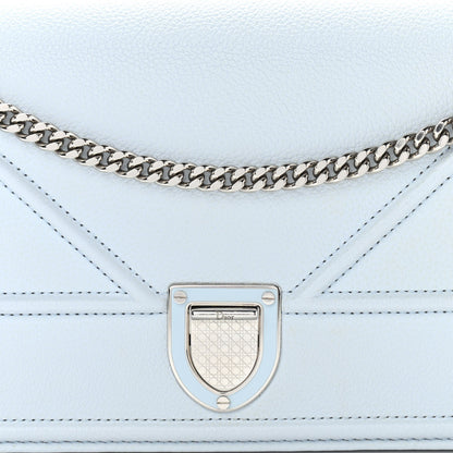 Christian Dior Calfskin Large Diorama Croisiere Chain Wallet Light Blue 7 of 16