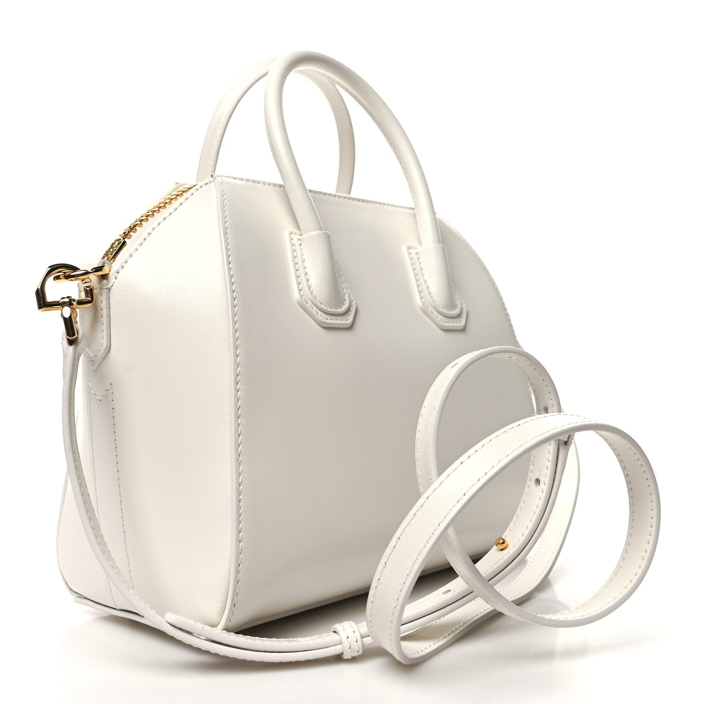 Shiny Lord Calfskin Mini Antigona Ivory