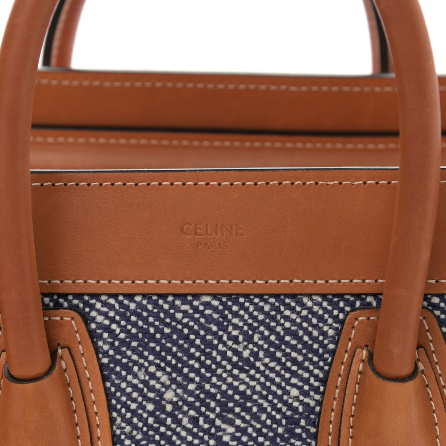 Smooth Calfskin Tweed Nano Luggage Tan