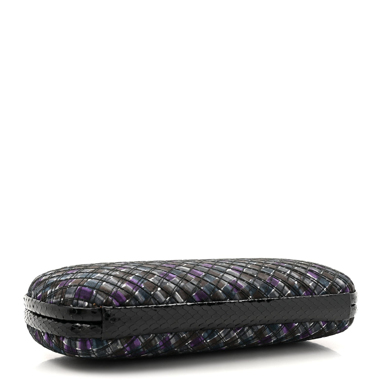 Bottega Veneta Satin Intreccio Impero Ayers Stretch Knot Clutch Purple Black Multicolor 4 of 11