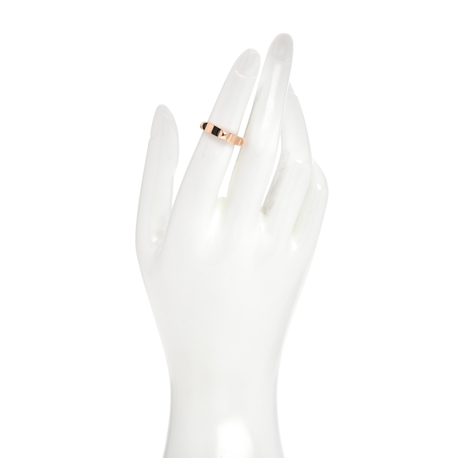 Hermes 18K Rose Gold Mini Clous Ring 49 5 2 of 5