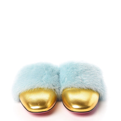 Gucci Mink Nappa Crystal Candy Mules 35.5 Vibrant Turquoise Gold 2 of 10