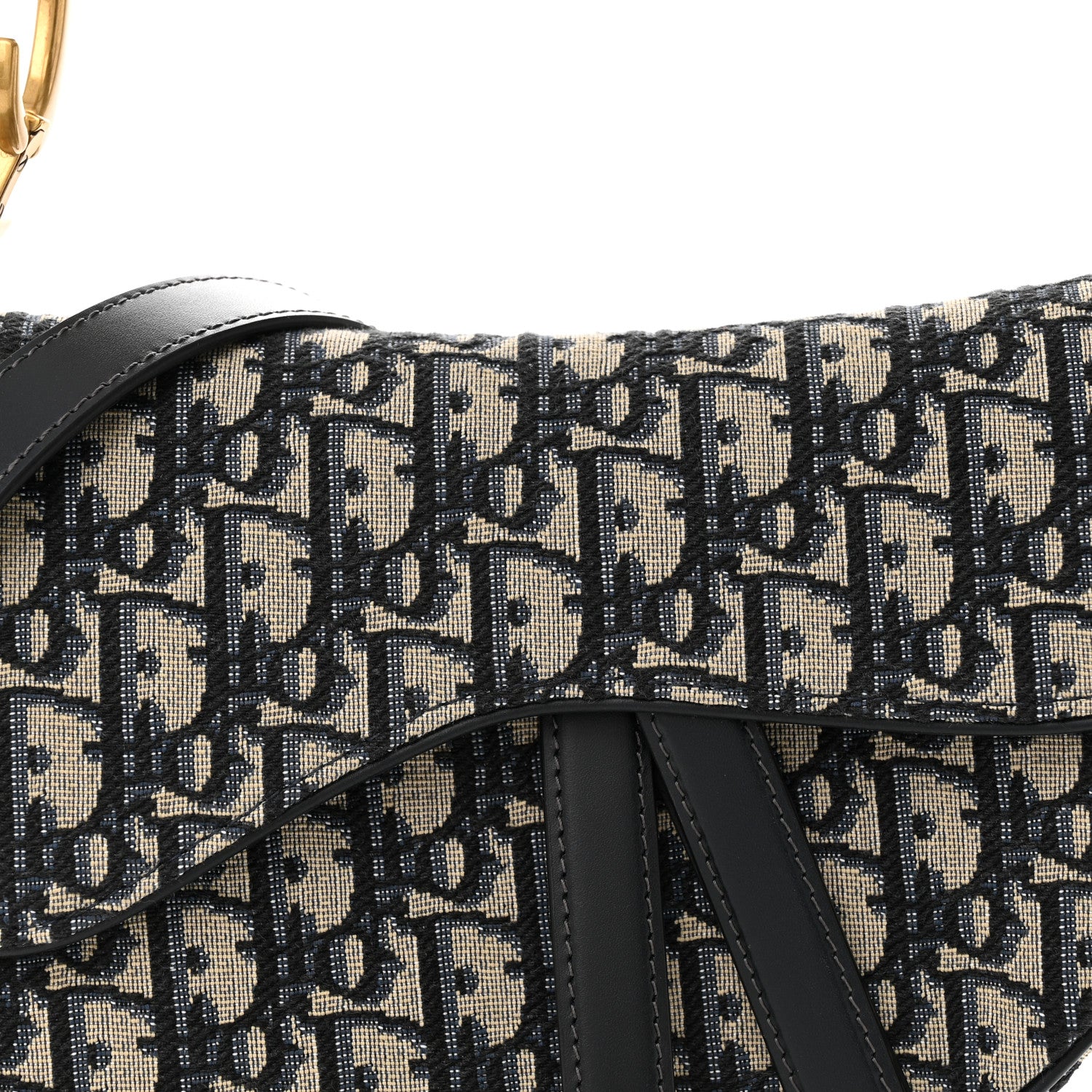 Christian Dior Oblique Saddle Bag With Strap Blue 8 of 11