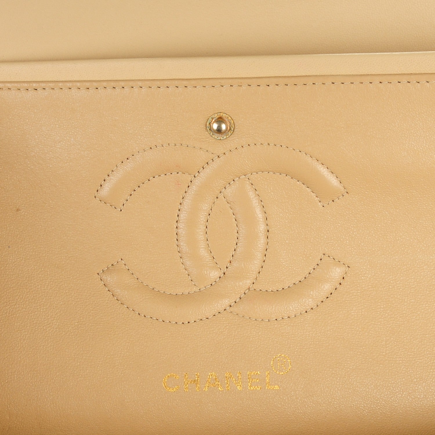 Chanel Lambskin Quilted Medium Double Flap Beige 8 of 10