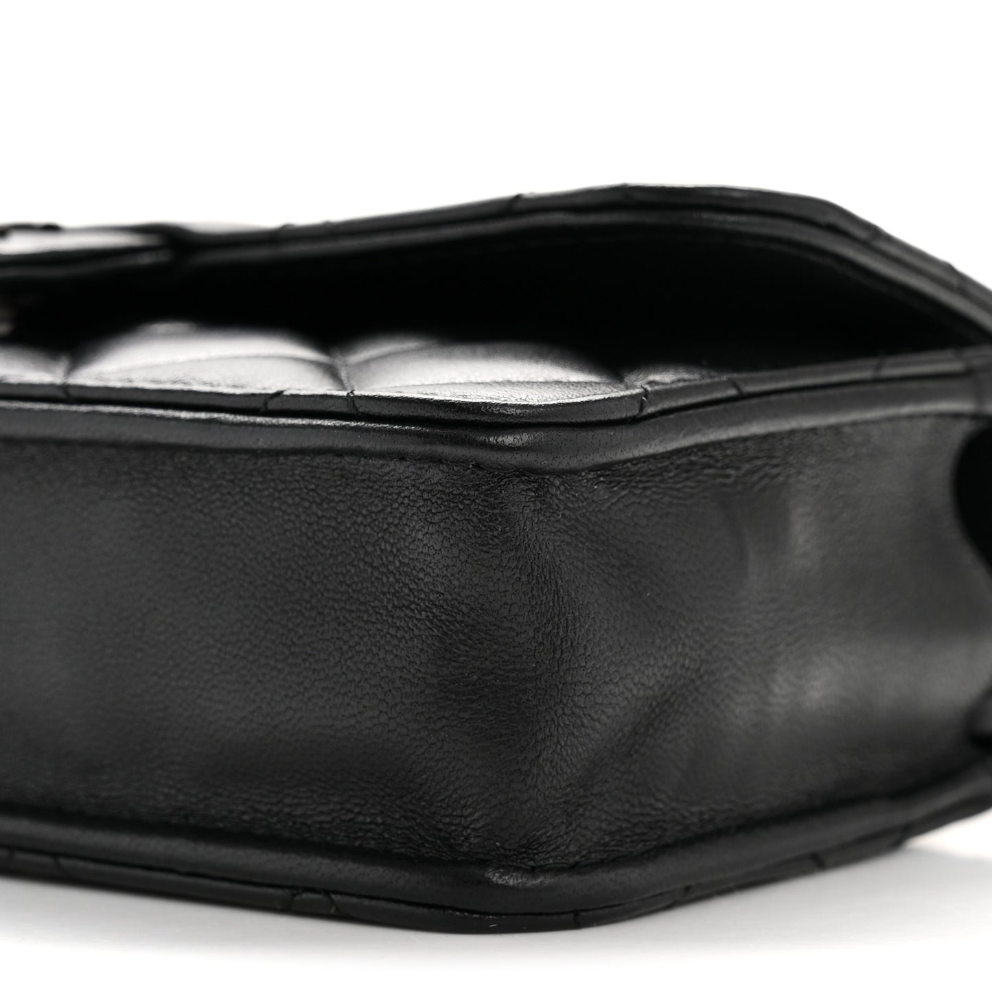 Lambskin Quilted Flap Phone Holder With Chain So Black