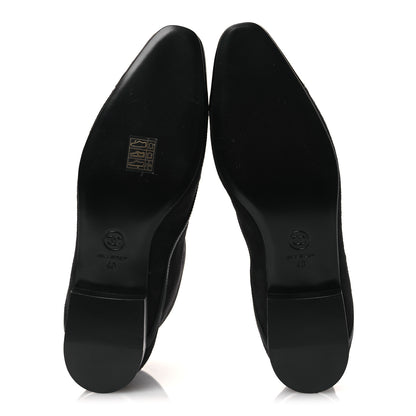 Chanel Suede Lambskin Patent Calfskin CC Cap Toe Ankle Boots 40 Black 7 of 12