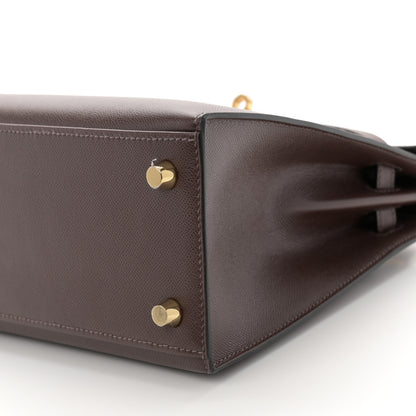Hermes Madame Calfskin Kelly Sellier 25 Moka 10 of 11