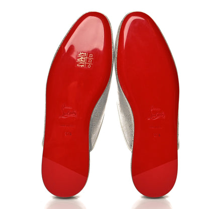 Christian Louboutin Iridescent Glitter Mens Coolito Loafer Mules 37.5 Silver 5 of 8