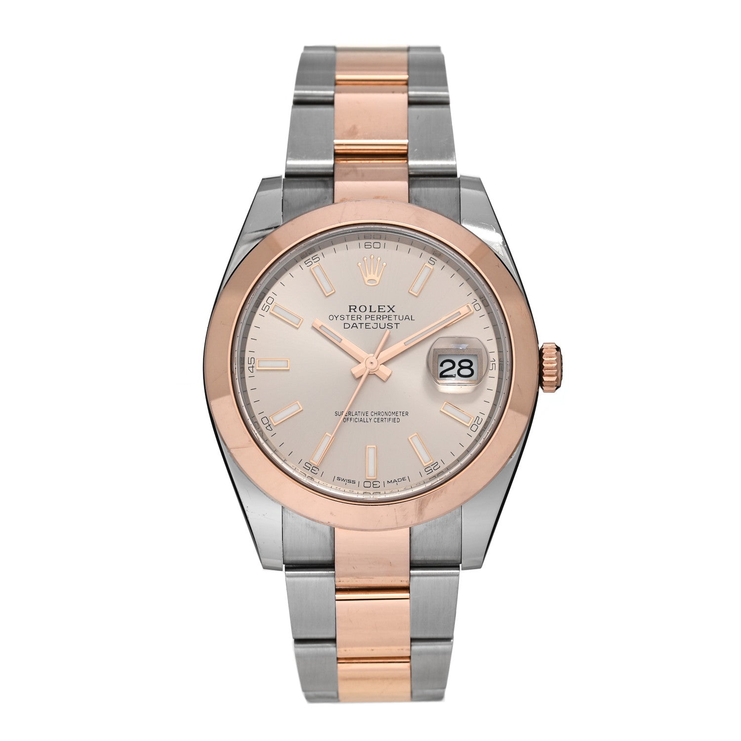 Rolex Stainless Steel 18K Everose Gold 41mm Oyster Perpetual Datejust Watch Sundust 126301 1 of 5