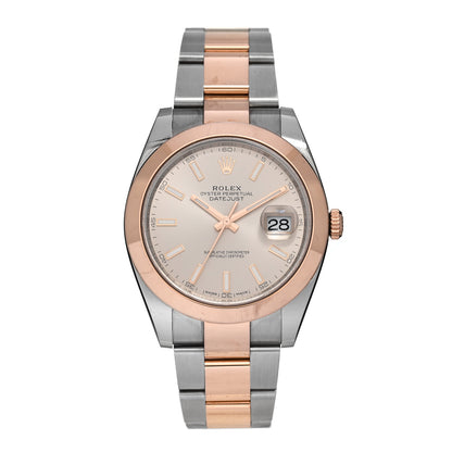 Rolex Stainless Steel 18K Everose Gold 41mm Oyster Perpetual Datejust Watch Sundust 126301 1 of 5