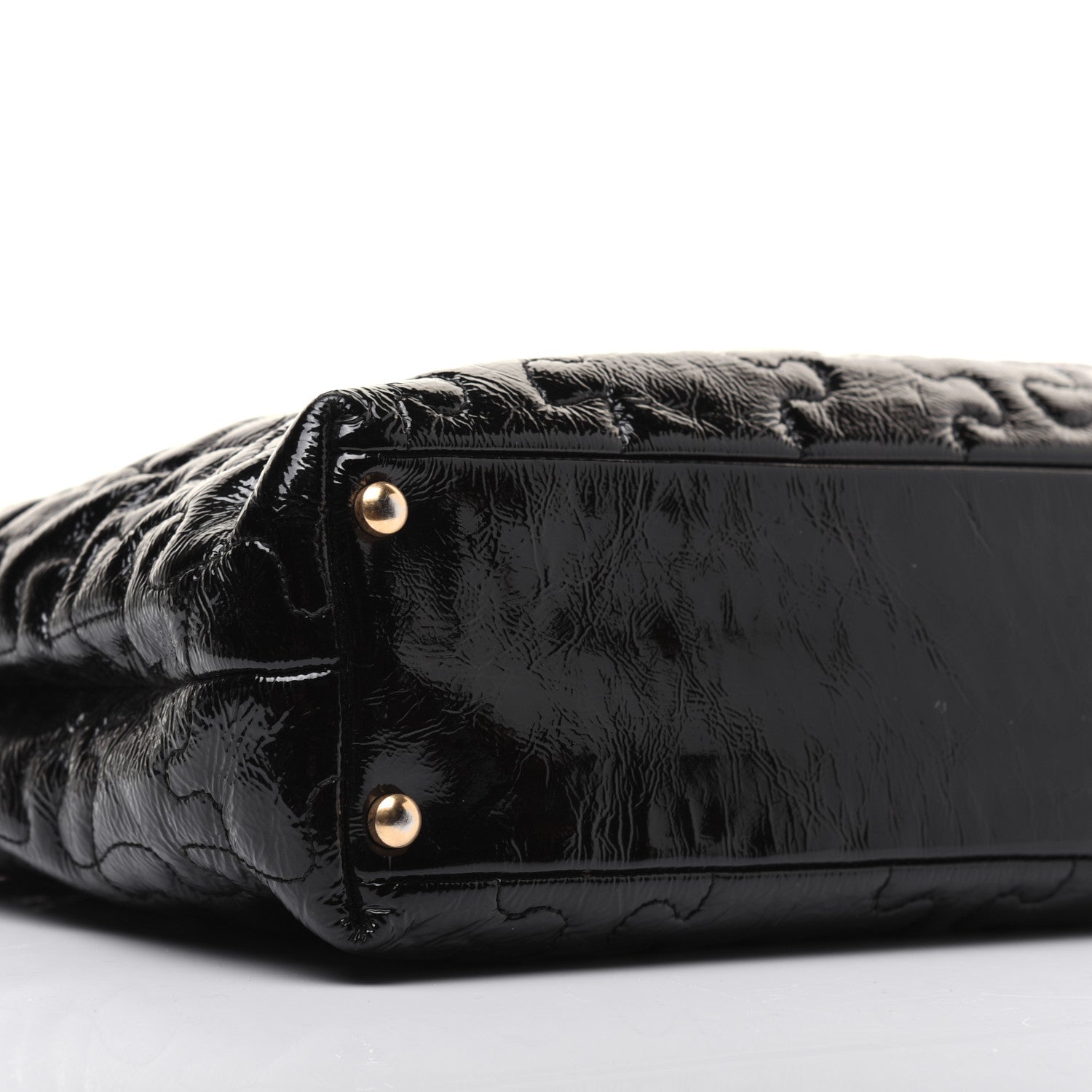 Chanel Crackled Patent Puzzle Tote Black 6 of 24
