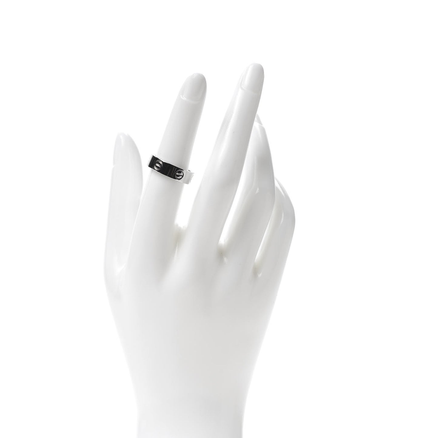 18K White Gold 5.5mm LOVE Ring 53 6.5