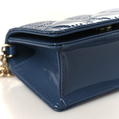 Christian Dior Patent Cannage Nano Lady Dior Pouch Denim 7 of 8