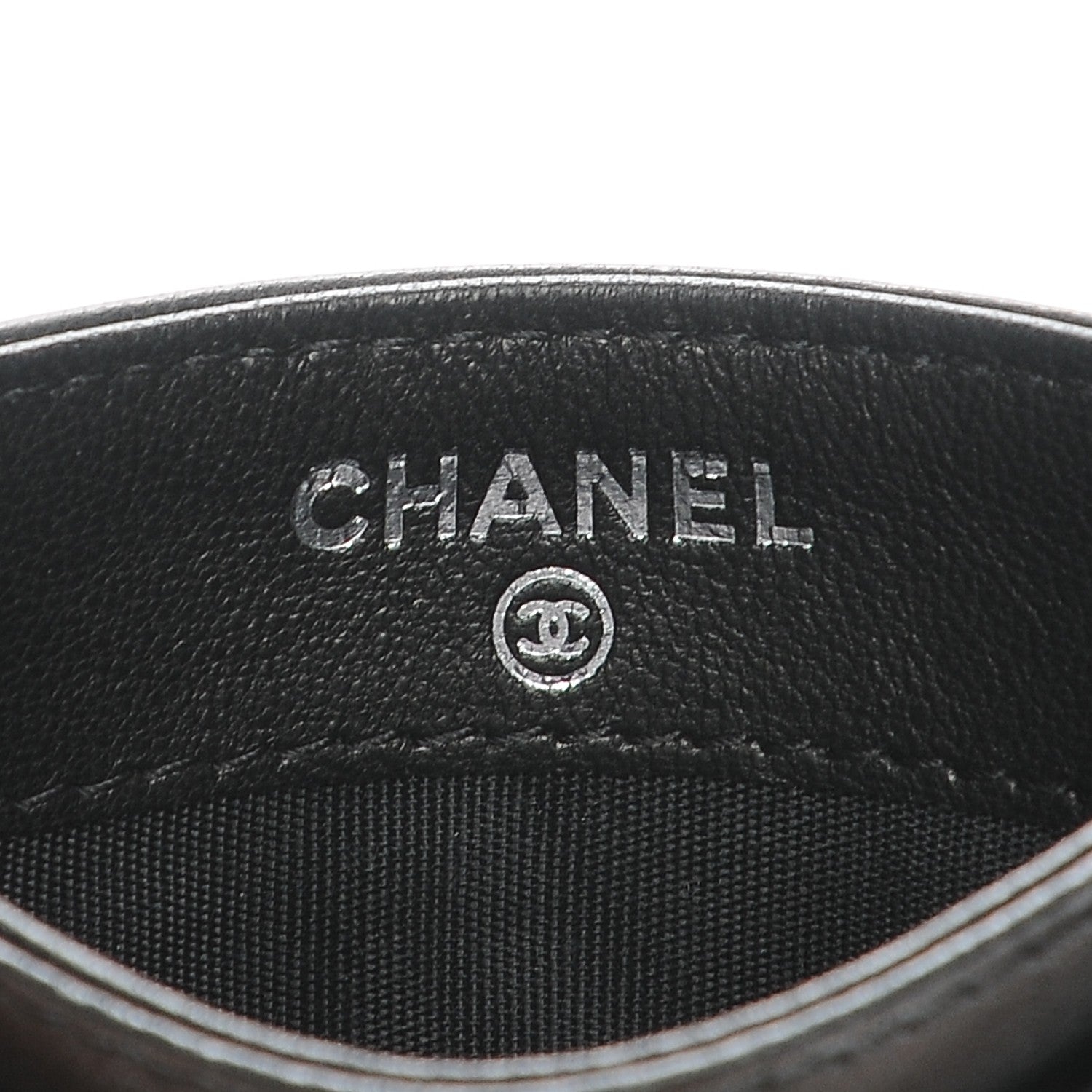 Chanel Lambskin Quilted Diamond CC Card Holder Black 6 of 9