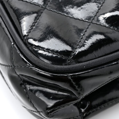 Chanel Patent Quilted Resin Frame Clutch Flap With Chain Black 11 of 14