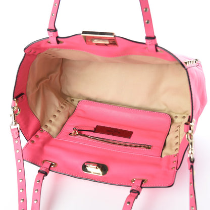 Valentino Garavani Vitello Small Rockstud Tote Fuxia Fluo 6 of 11