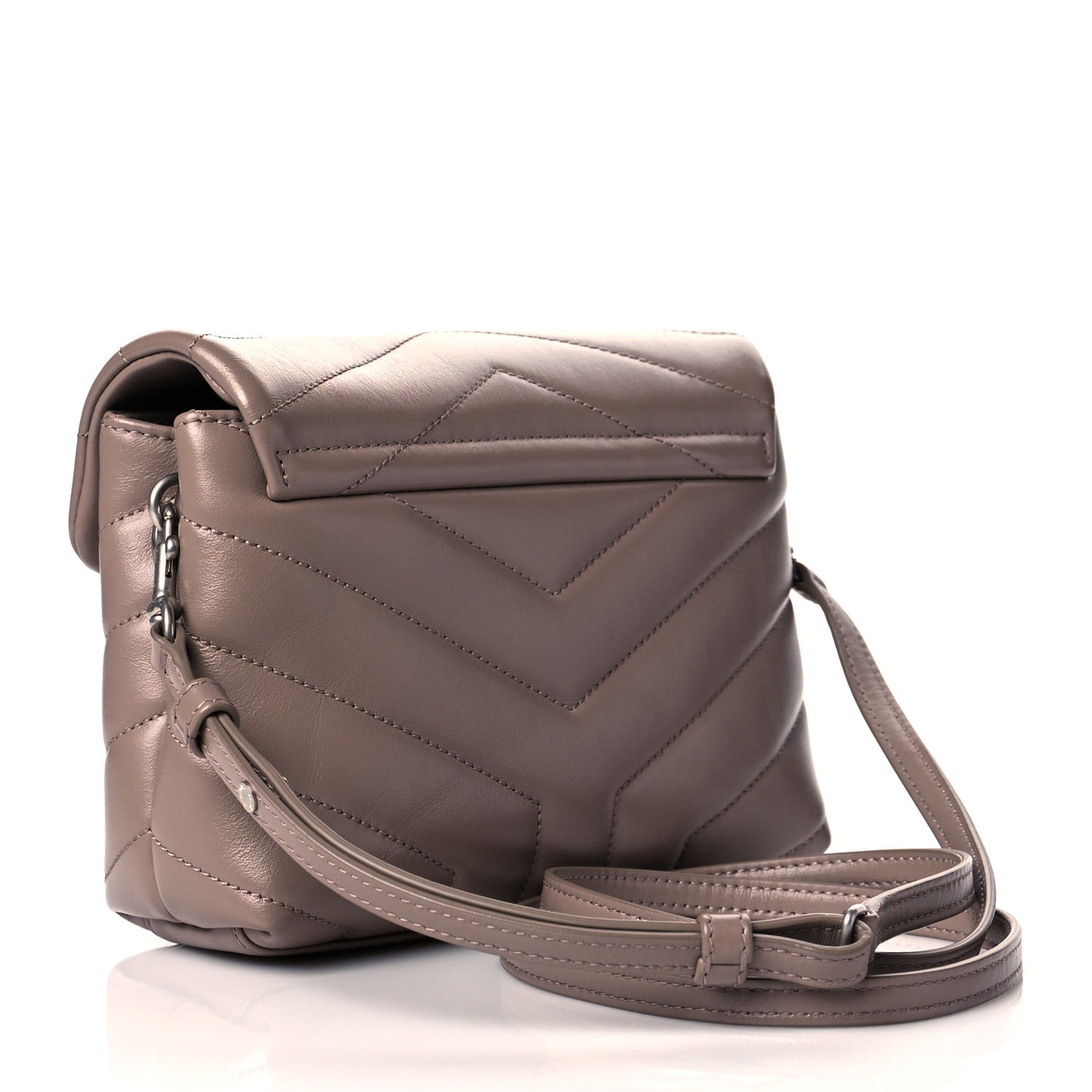 Calfskin Y Quilted Monogram Toy Loulou Satchel Dusty Grey