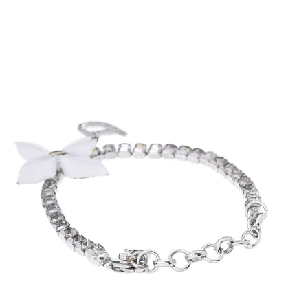 Christian Dior Crystal Flower Bracelet Silver White 3 of 5