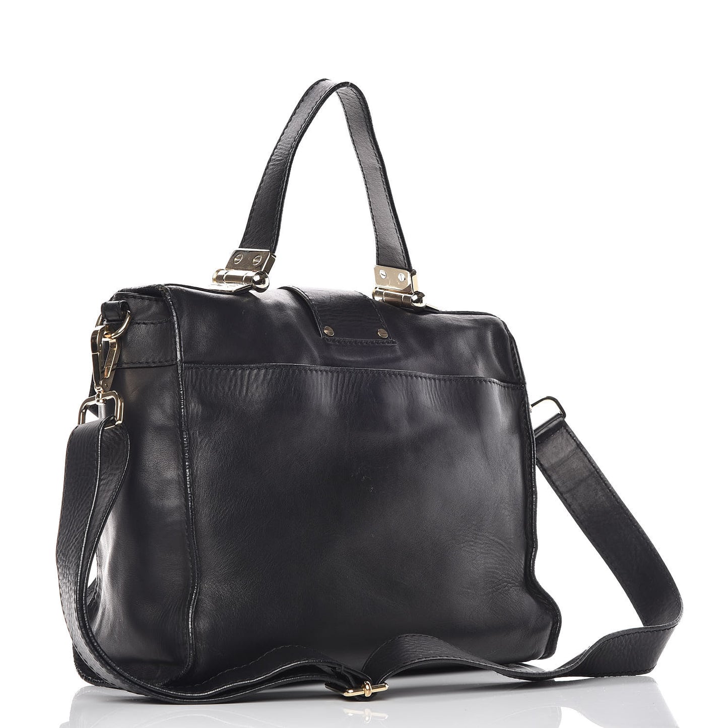 Calfskin Pauline Messenger Bag Black