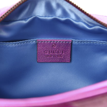 Gucci Laminated Nappa Matelasse Small GG Marmont Chain Shoulder Bag Fuxia Rosso Rosa 8 of 10