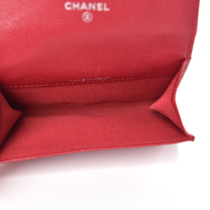 Chanel Caviar Quilted Flap Card Holder Dark Red 5 of 9