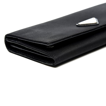 Prada Tessuto Nylon Continental Flap Wallet Black 6 of 12