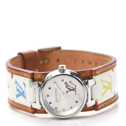 Louis Vuitton Stainless Steel Monogram Multicolor 28mm Tambour Murakami Quartz Watch 2 of 5