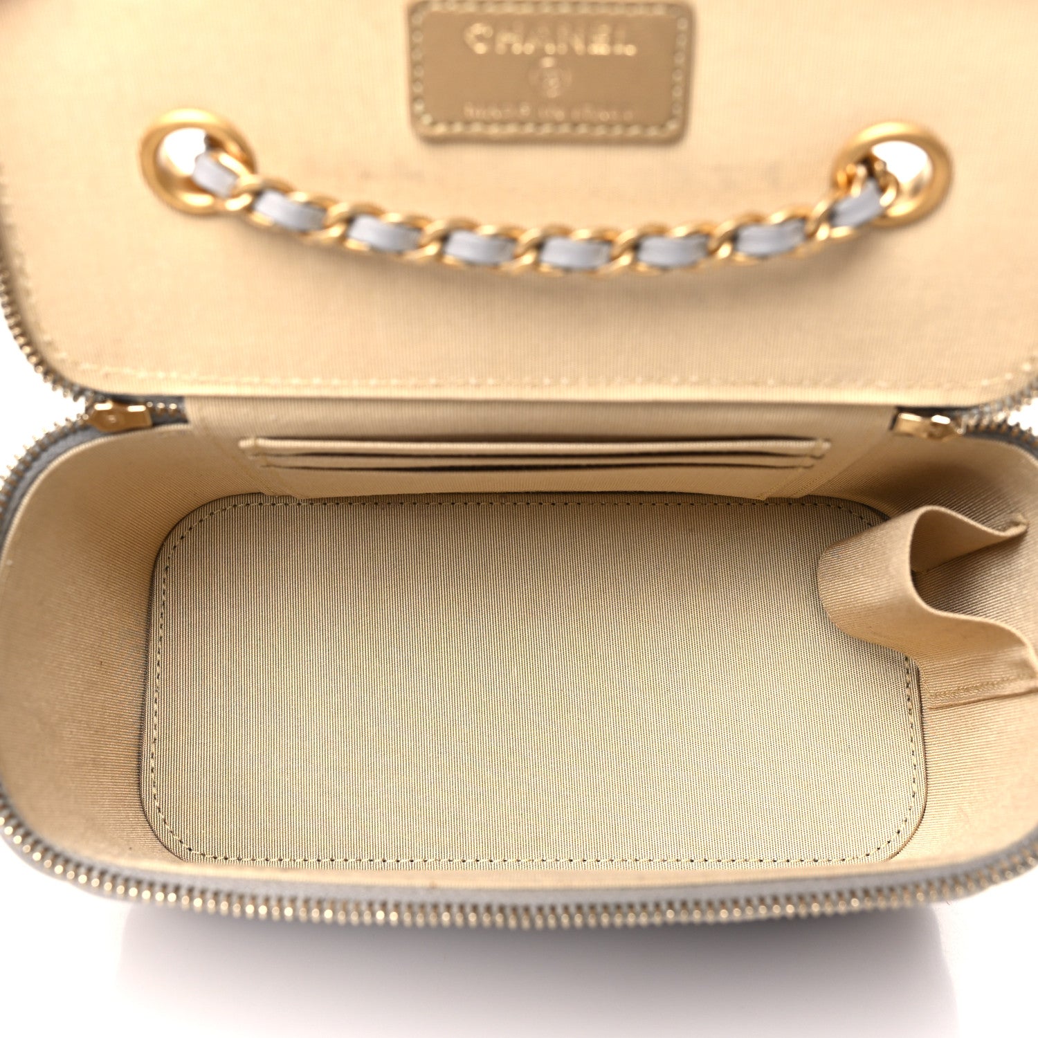 Chanel Lambskin Quilted Small Pearl Crush Vanity Case With Chain Grey 5 of 11