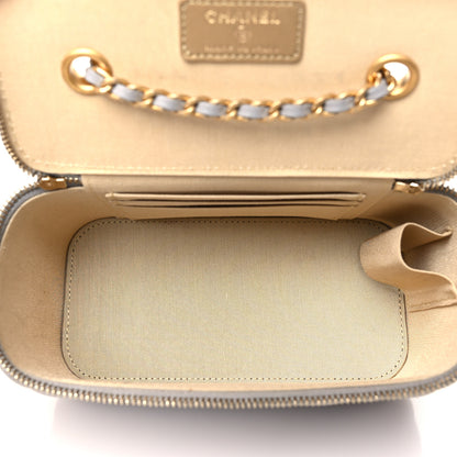 Chanel Lambskin Quilted Small Pearl Crush Vanity Case With Chain Grey 5 of 11