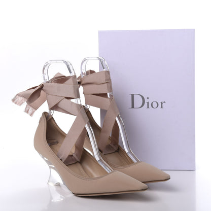 Christian Dior Grosgrain Neoprene Lucite Etoile Pumps 40.5 Nude 9 of 10