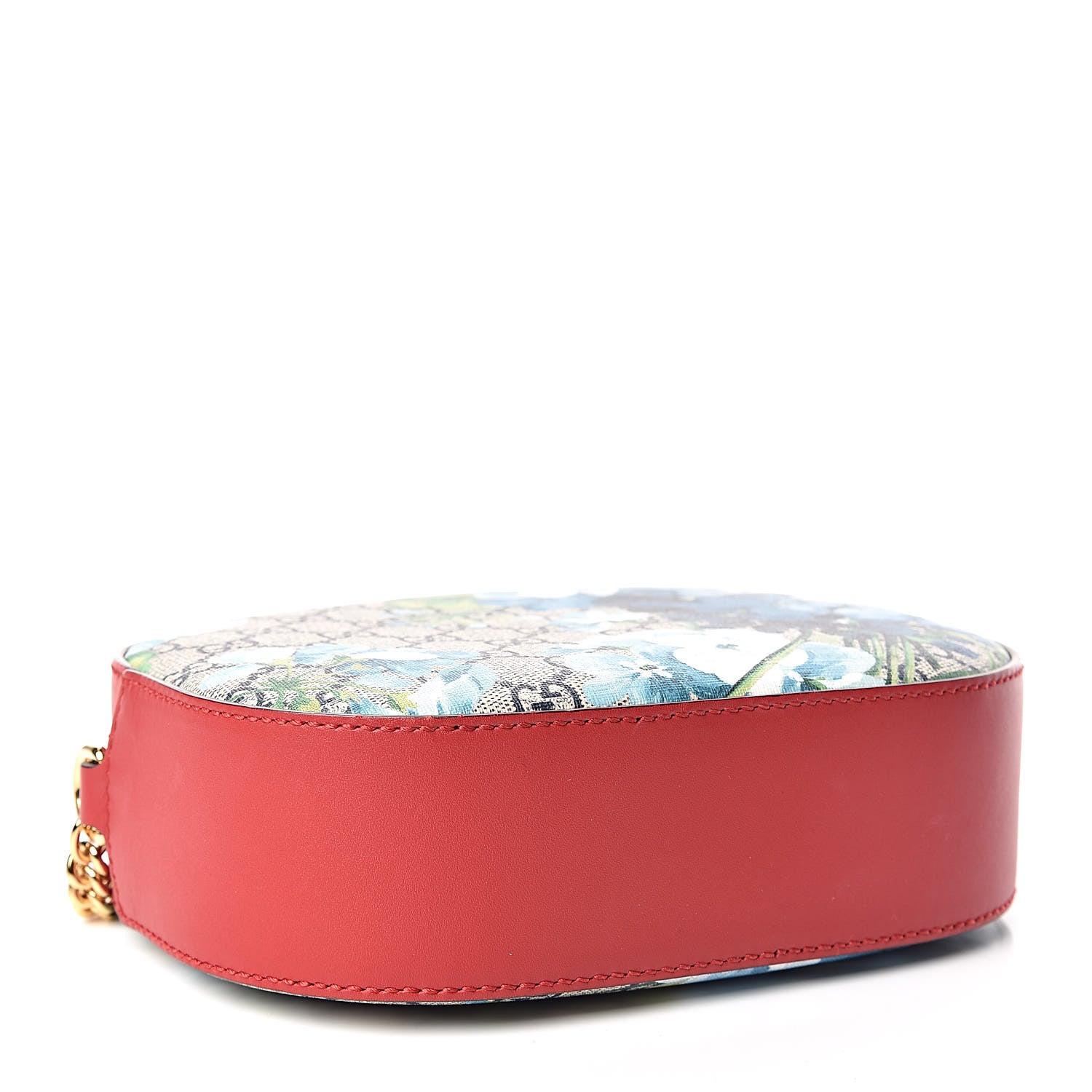 Gucci GG Supreme Monogram Blooms Mini Chain Shoulder Bag Beige Blue Navy Hibiscus Red 4 of 9