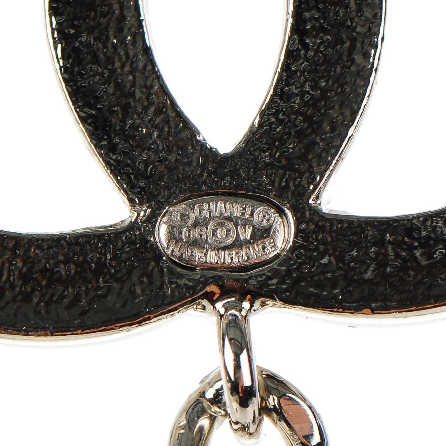 Enamel CC Adjustable Belt Silver White